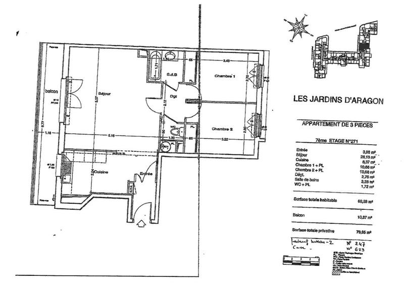 Appartement - 69 m² - 3 pièces