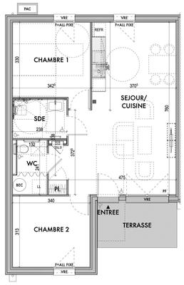 Maison contemporaine - 64 m² - 3 pièces
