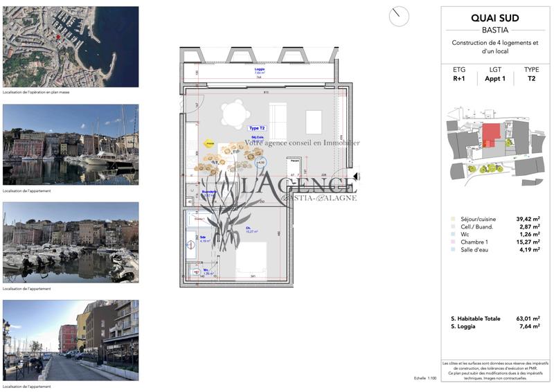 Appartement - 63 m² - 2 pièces