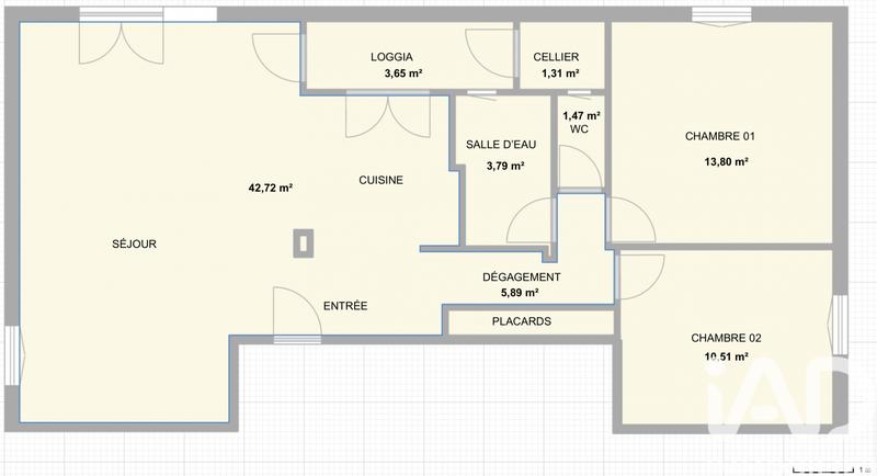 Appartement - 78 m² - 4 pièces