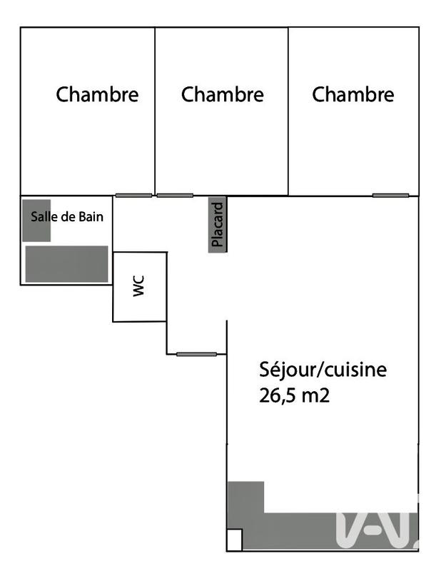 Appartement - 62 m² - 2 pièces