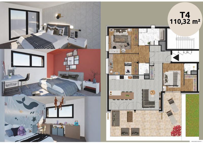 Appartement - 110 m² - 4 pièces