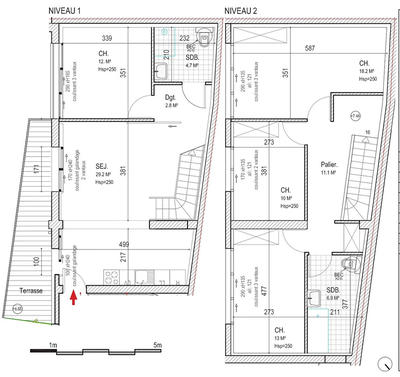 Appartement - 108 m² - 5 pièces