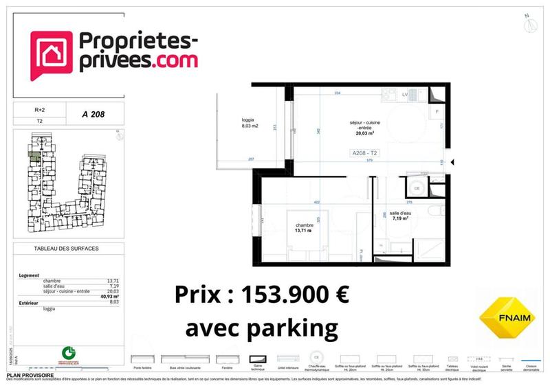 Appartement - 40 m² - 2 pièces