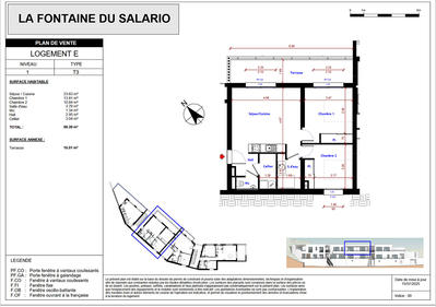 Appartement - 56 m² - 3 pièces
