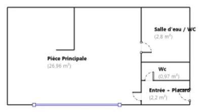 Appartement - 32 m² - 2 pièces