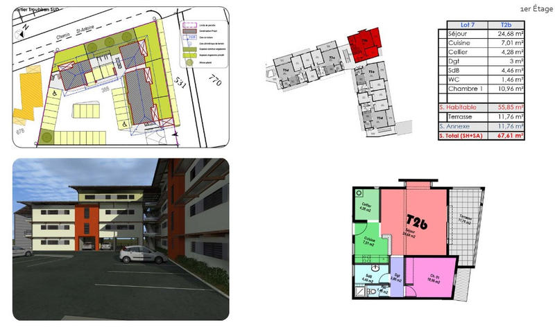 Appartement - 56 m² - 2 pièces