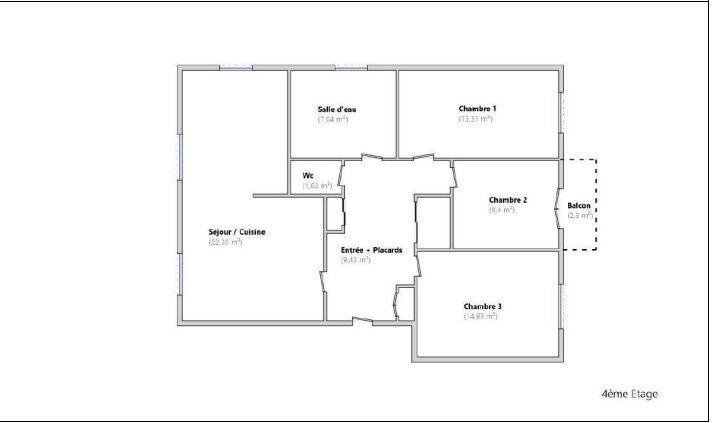 Appartement - 78 m² - 4 pièces