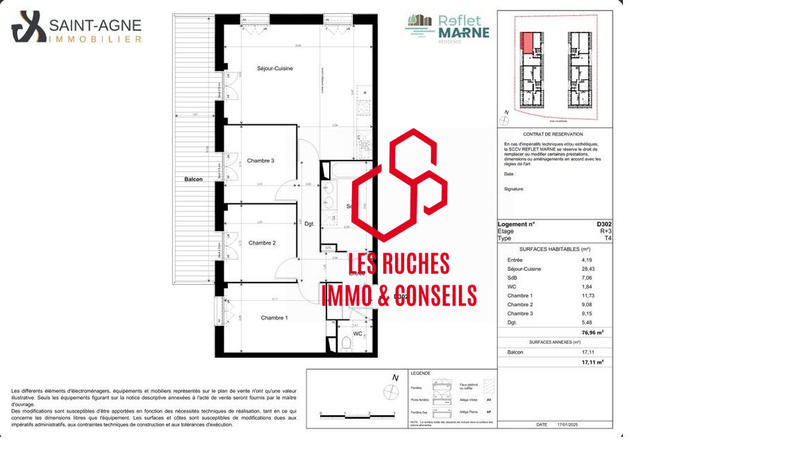 Appartement - 77 m² - 4 pièces