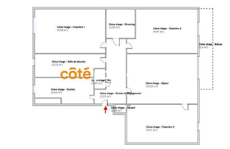 Appartement - 67 m² - 4 pièces