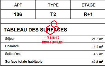 Appartement - 41 m² - 2 pièces