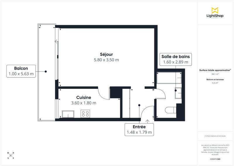 Appartement - 35 m² - 1 pièce