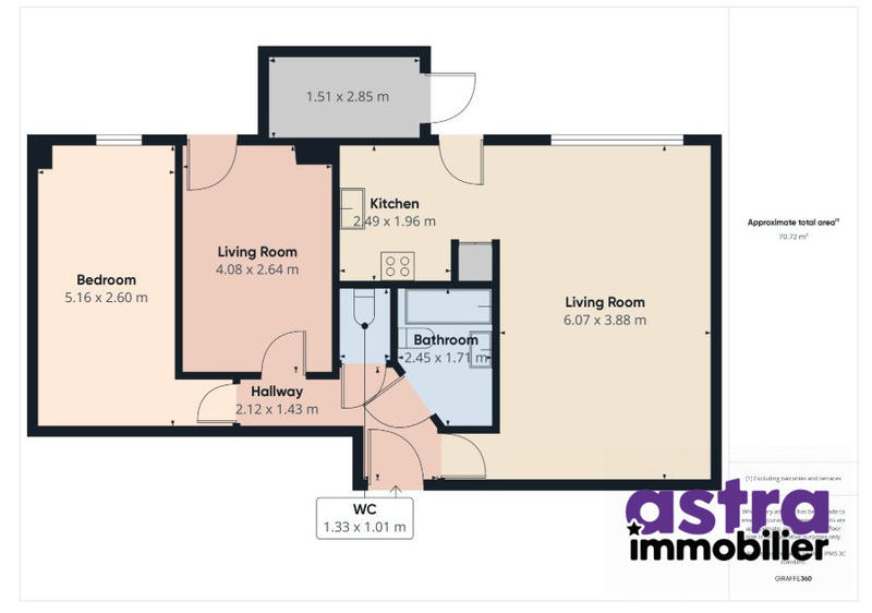 Appartement - 66 m² - 3 pièces