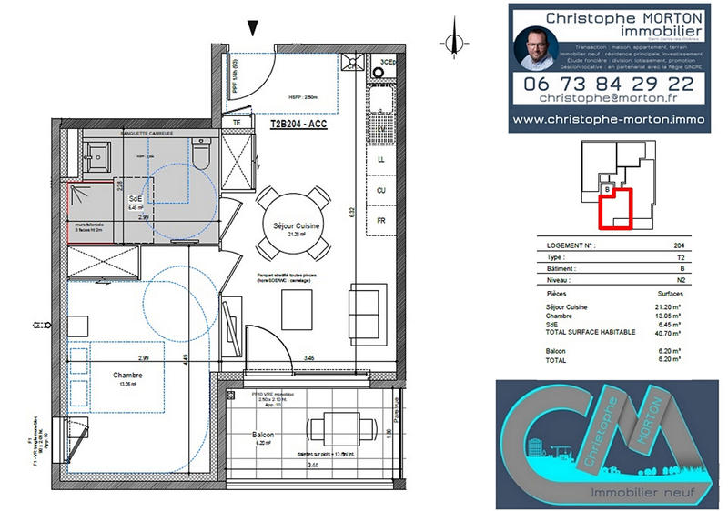 Appartement - 41 m² - 2 pièces