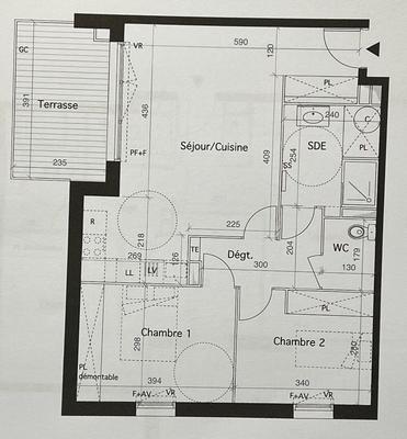 Appartement - 63 m² - 3 pièces