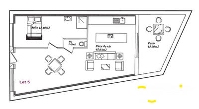Appartement - 62 m² - 2 pièces