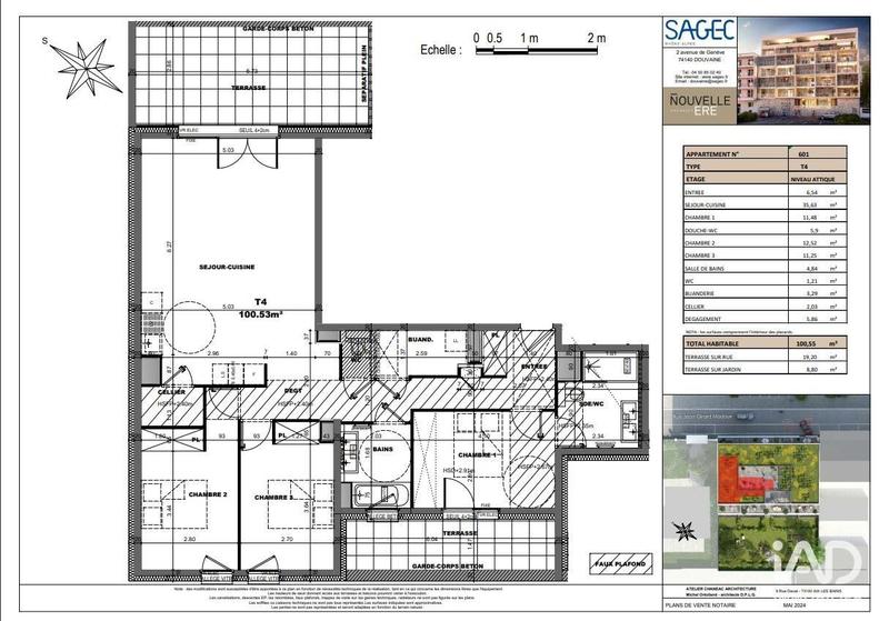 Appartement - 100 m² - 4 pièces
