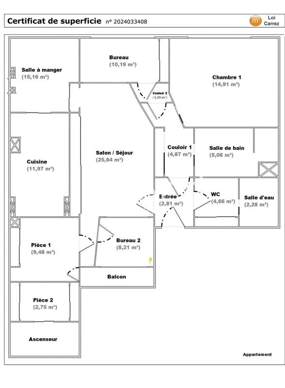 Appartement - 119 m² - 6 pièces