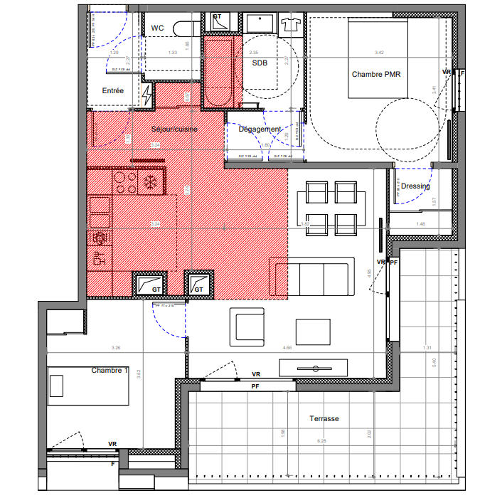 Appartement - 71 m² - 3 pièces