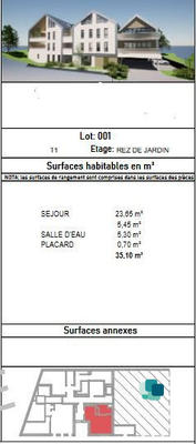 Appartement - 35 m² - 1 pièce
