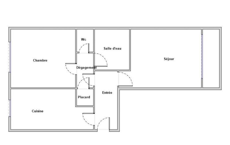 Appartement - 55 m² - 2 pièces