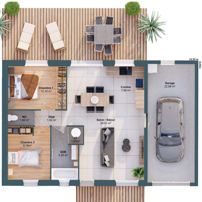 Maison - 61 m² - 4 pièces