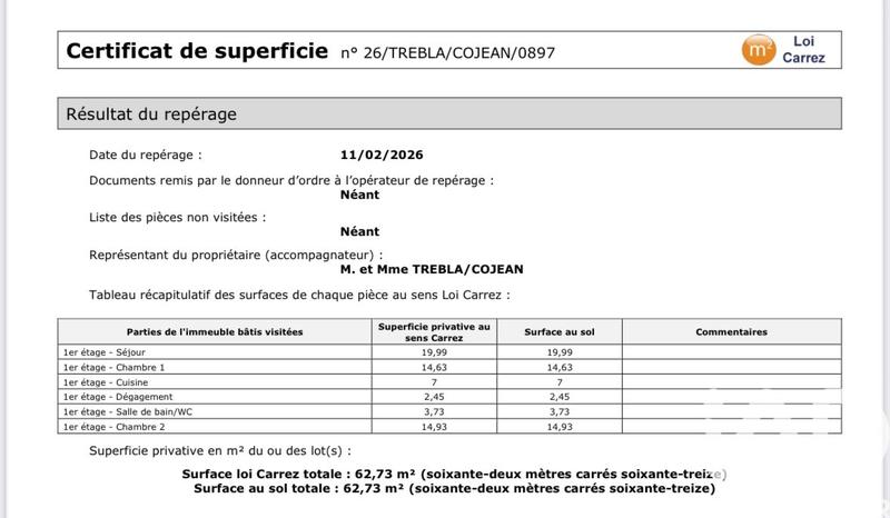 Appartement - 63 m² - 3 pièces