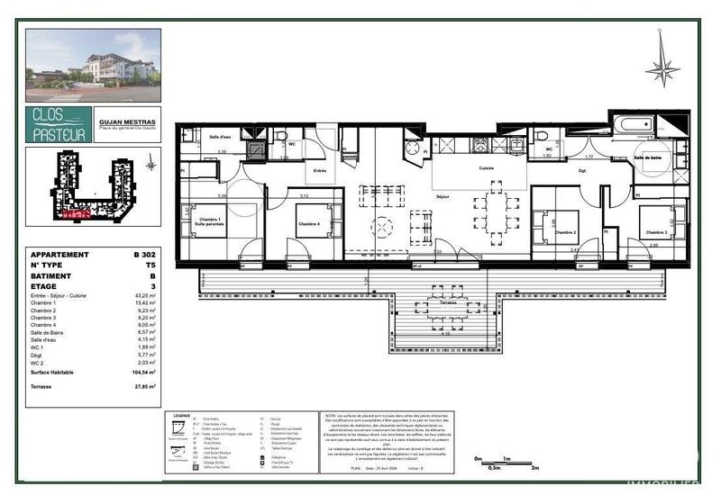 Appartement - 105 m² - 5 pièces