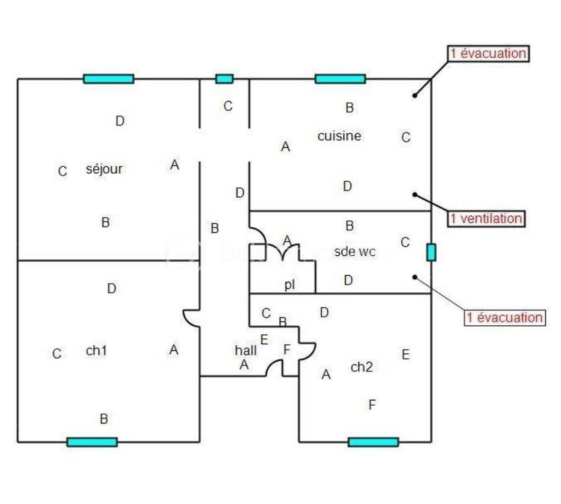 Appartement - 60 m² - 3 pièces