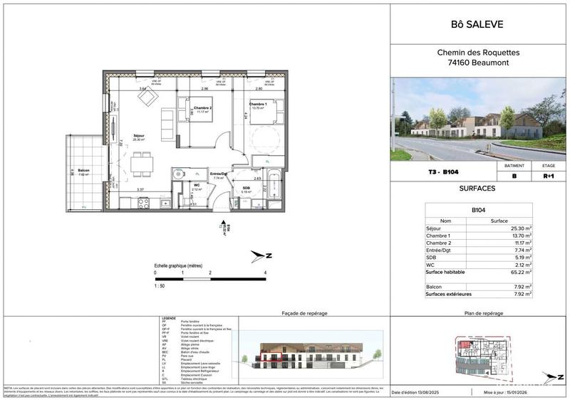 Appartement - 65 m² - 3 pièces