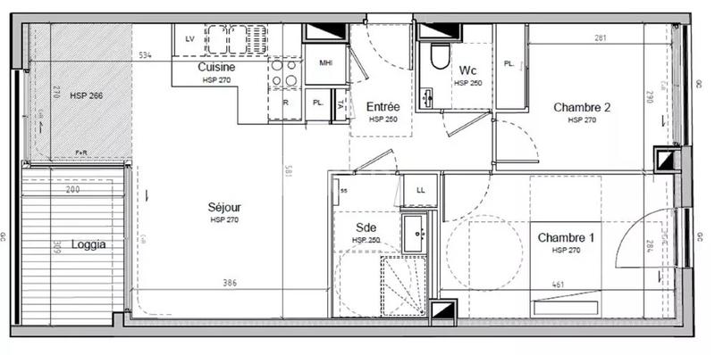 Appartement - 63 m² - 3 pièces
