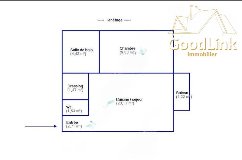 Appartement - 43 m² - 2 pièces