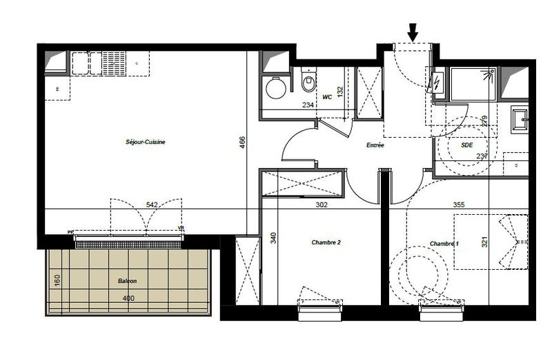 Appartement - 65 m² - 3 pièces