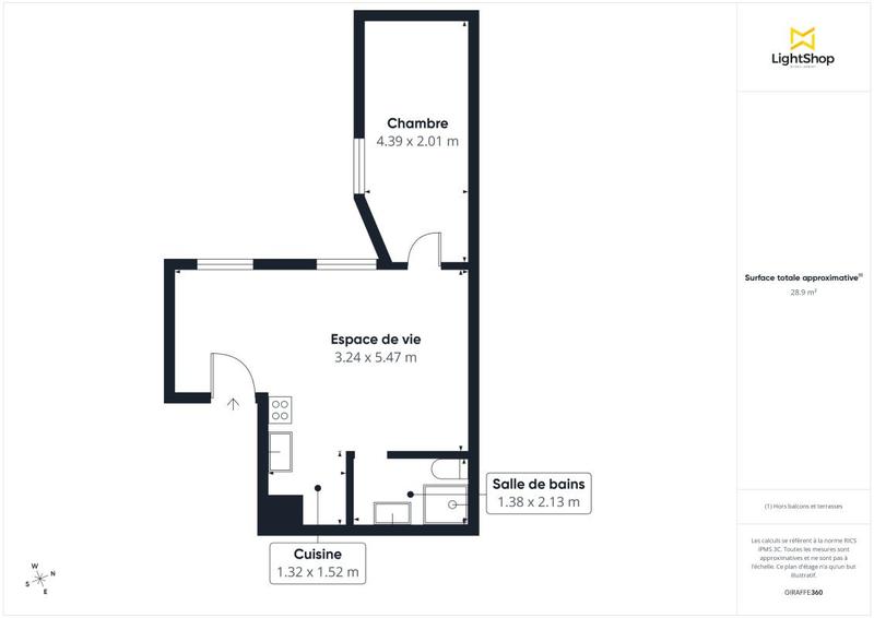 Appartement - 30 m² - 2 pièces