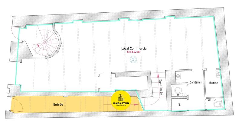 Local commercial - 112 m² - 2 pièces