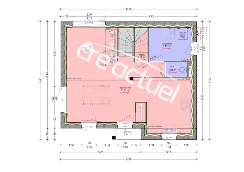 Maison - 85 m² - 4 pièces