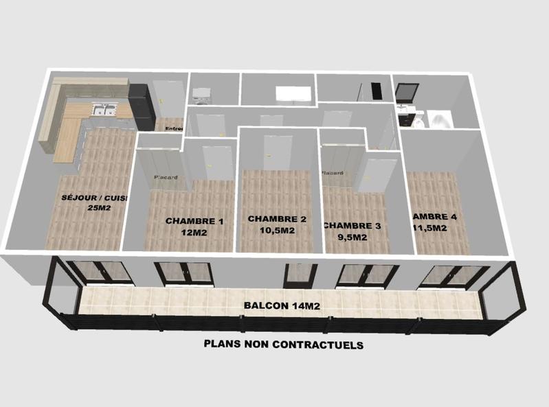 Appartement - 91 m² - 5 pièces