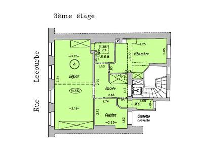 Appartement - 50 m² - 2 pièces