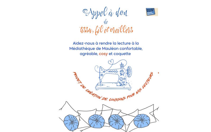 Appel à dons de tissus, fil et oreiller