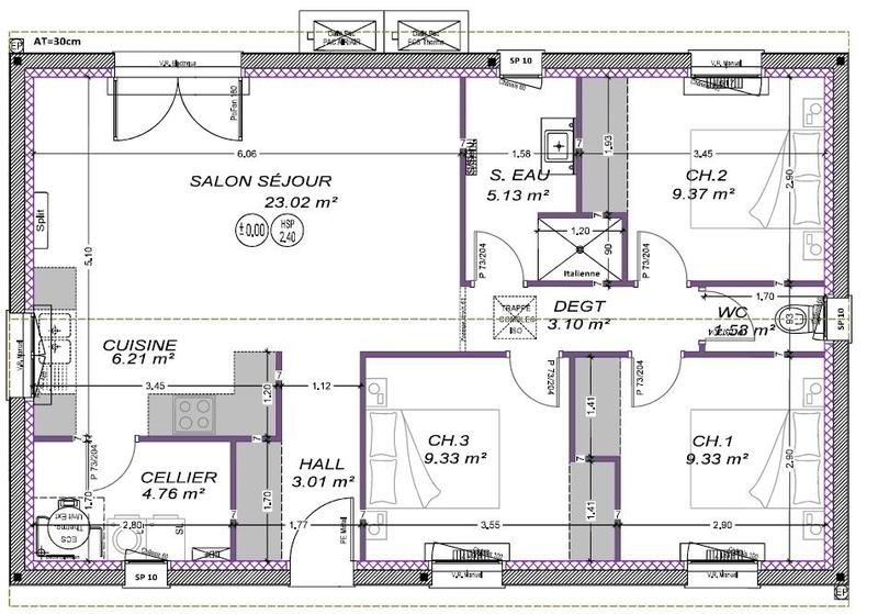 Maison - 75 m² - 5 pièces