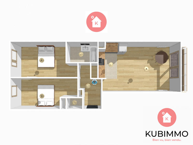 Appartement - 67 m² - 3 pièces