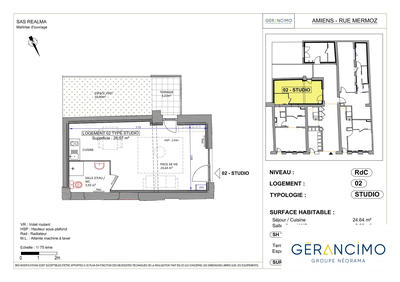 Appartement - 29 m² - 1 pièce