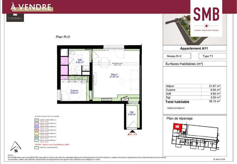 Appartement - 36 m² - 1 pièce