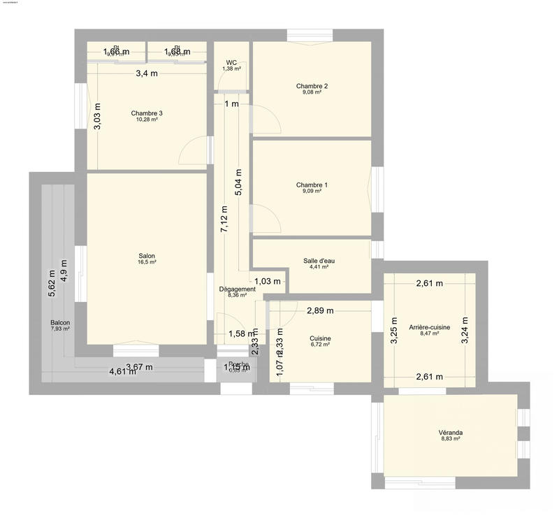 Maison - 86 m² - 4 pièces