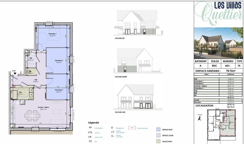 Appartement - 79 m² - 4 pièces