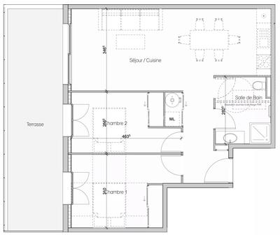 Appartement - 65 m² - 3 pièces