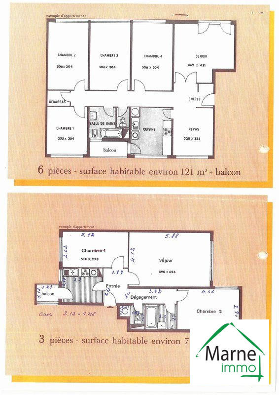 Appartement - 75 m² - 3 pièces