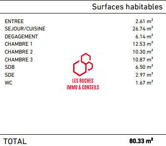 Appartement - 80 m² - 4 pièces