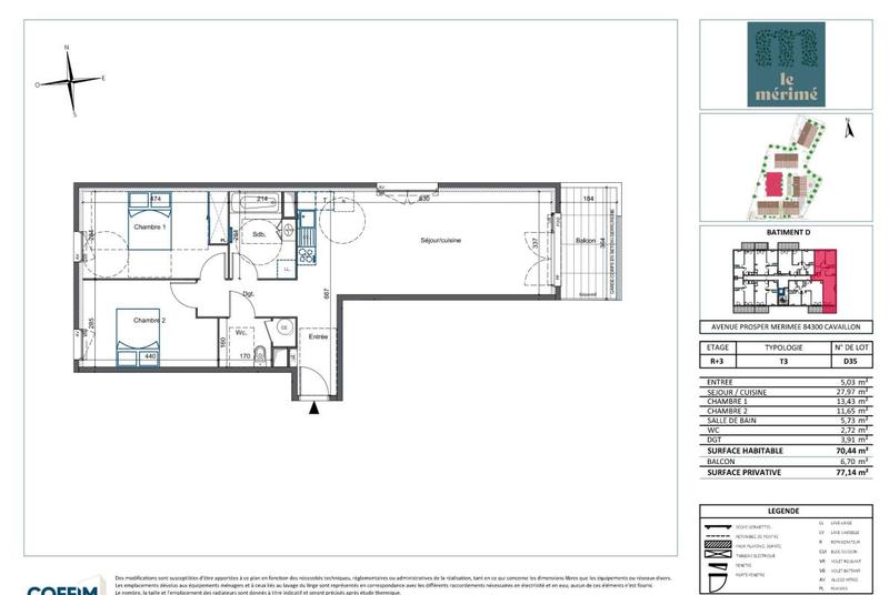 Appartement - 71 m² - 3 pièces