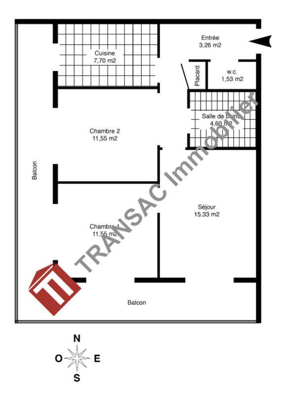 Appartement - 58 m² - 3 pièces
